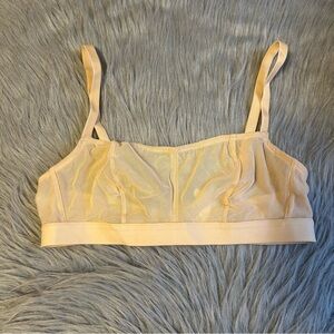 All You Lively Wireless Bra Womens Size‎ Medium Beige Wirefree Unlined Mesh NEW
